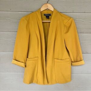 NYCC Womens Yellow Blazer Medium Mustard Blazer Open front Jacket